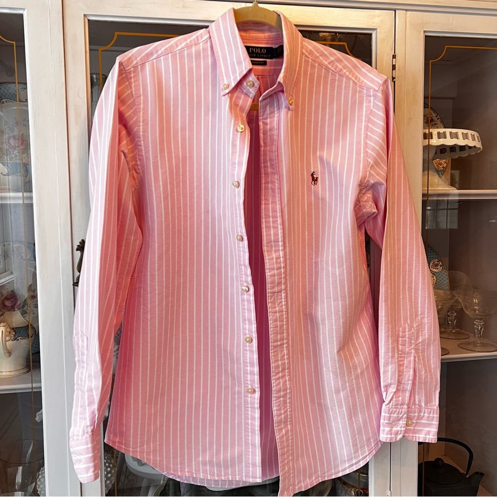Ralph Lauren Pink Striped Button-Down Shirt